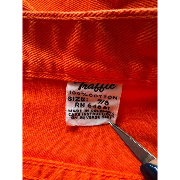 90s Traffic High Waisted Bright Orange Shorts size S - Picture 7 of 7